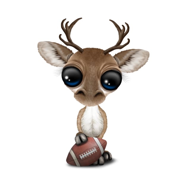Cute Baby Reindeer Playing With Football by jeffbartels