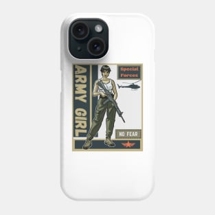 White Anime Army Girl Phone Case