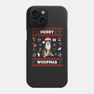 Bernese Mountain Dog Merry Woofmas Christmas Gift - Merry Woofmas Bernese Mountain Dog Christmas Holiday Phone Case