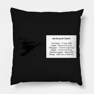 Northrop Grumman B-2 Spirit - Black Info Mug Design Pillow