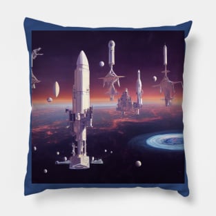 Interplanetary Spaceport Pillow