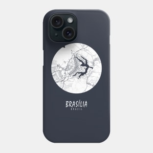 Brasilia, Brazil City Map - Full Moon Phone Case