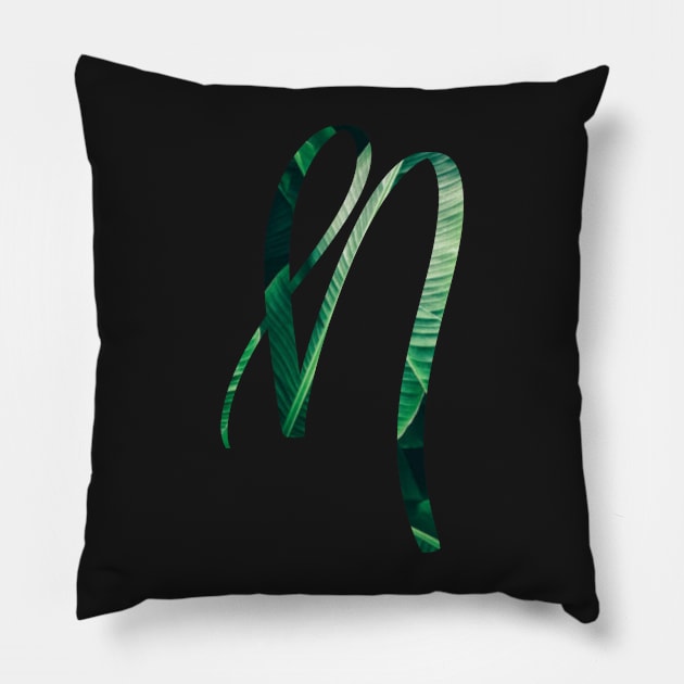 N initial cursive Pillow by LFariaDesign