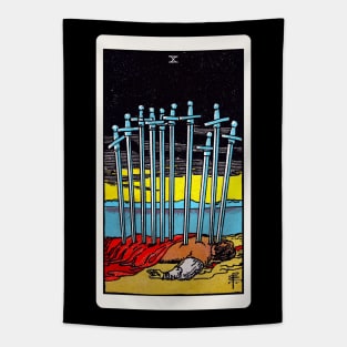 Card #59 - Ten Of Swords - Rider Waite Smith Tarot Tapestry