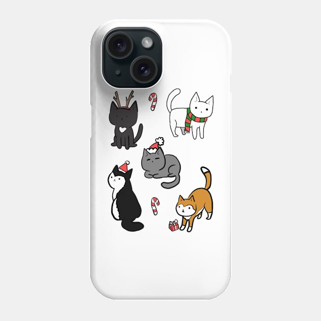 Cute christmas cats Phone Case by Mayarart