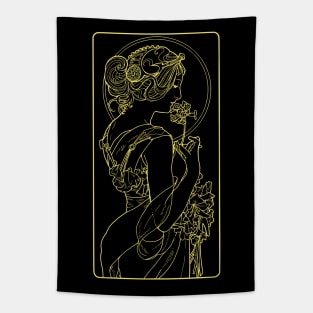 Alphonse Mucha Primevere Yellow Neon Tapestry