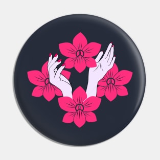 Pink orchid Pin