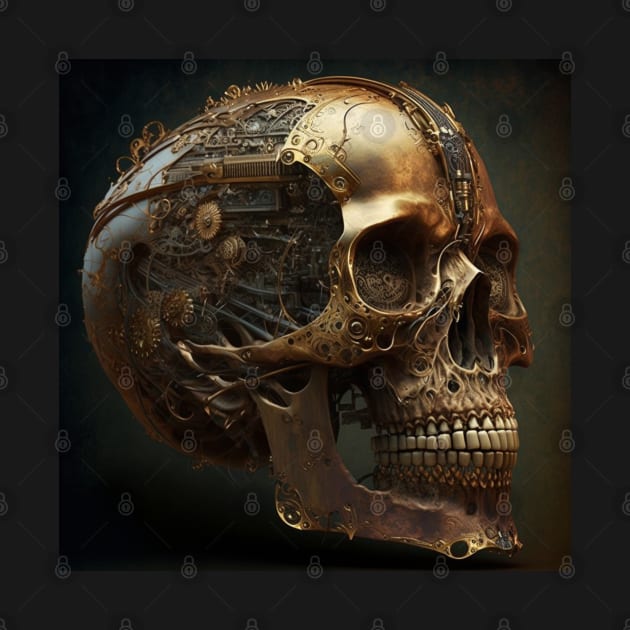 Steampunk copper skull by Duke's