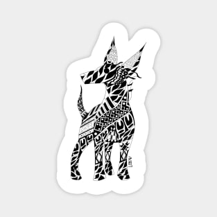 xolo dog ecopop in mexican totonac patterns in underworld art Magnet