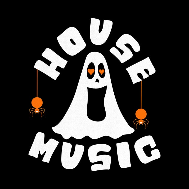 HOUSE MUSIC - Halloween Vibes (white/orange) by DISCOTHREADZ 