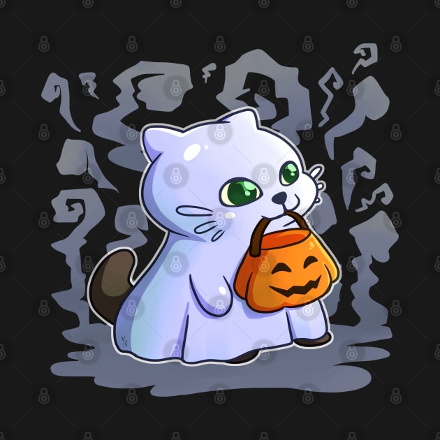 Cat ghost, Trick or treat! by vanyroz