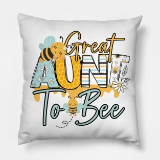 Great Aunt to bee-Buzzing with Love: Newborn Bee Pun Gift Pillow