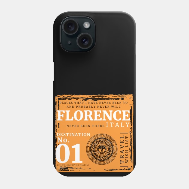 Florence travel wish list Phone Case by vjvgraphiks