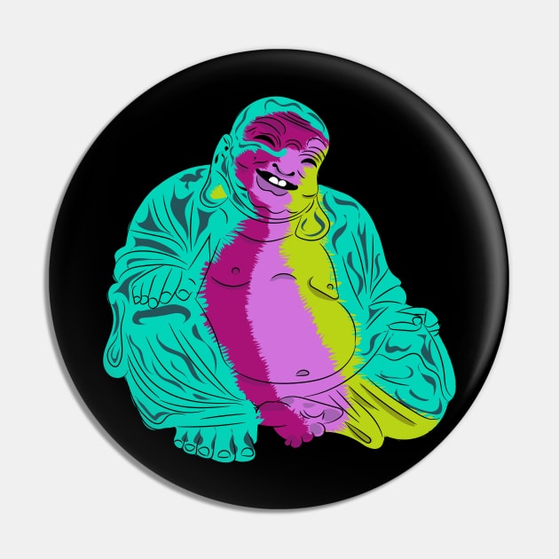 Psychedelic Sacred Buddha Pin by slippery slope creations