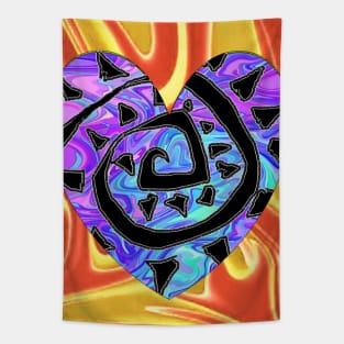 golden ad purple heart art Tapestry