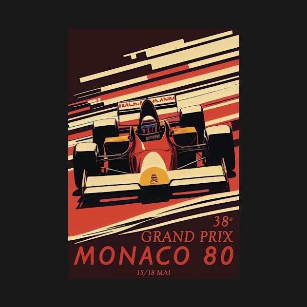 1980 Monaco Grand Prix Travel Poster by GreenMary Design