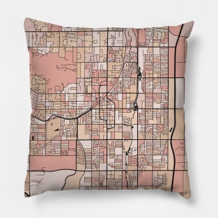 Scottsdale Map Pattern in Soft Pink Pastels Pillow