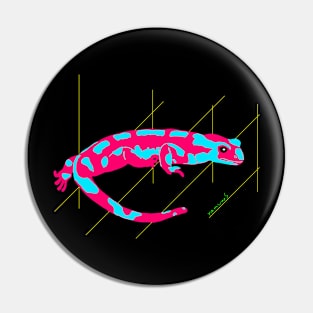 Pink and blue Salamander Pin