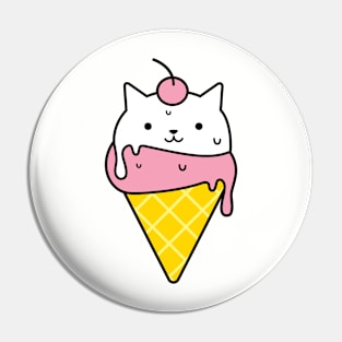 Cat-Cream Cone Pin