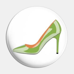 High Heel Shoe in Greenery Pin