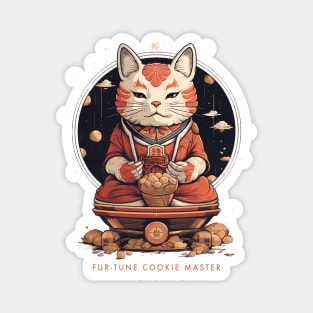 Fortune Cookie Master Asian Cat Magnet