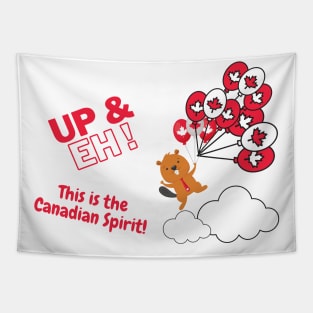 Canadian Up and Eh - Canadian Spirit - beaver and balloons Tapestry