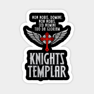 Knights Templar MOTTO insignia / The crusader / Cross and wings vintage style Magnet