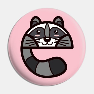 Racoon in Initial E Pin