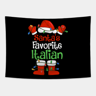 Santa's Favorite Italian Funny Christmas Pajamas Tapestry