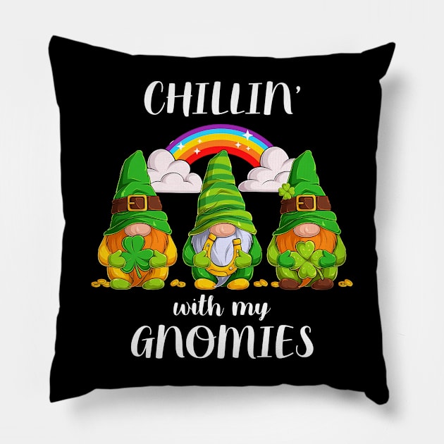 Chillin' With My Gnomies Patrick's Day Pillow by Hensen V parkes