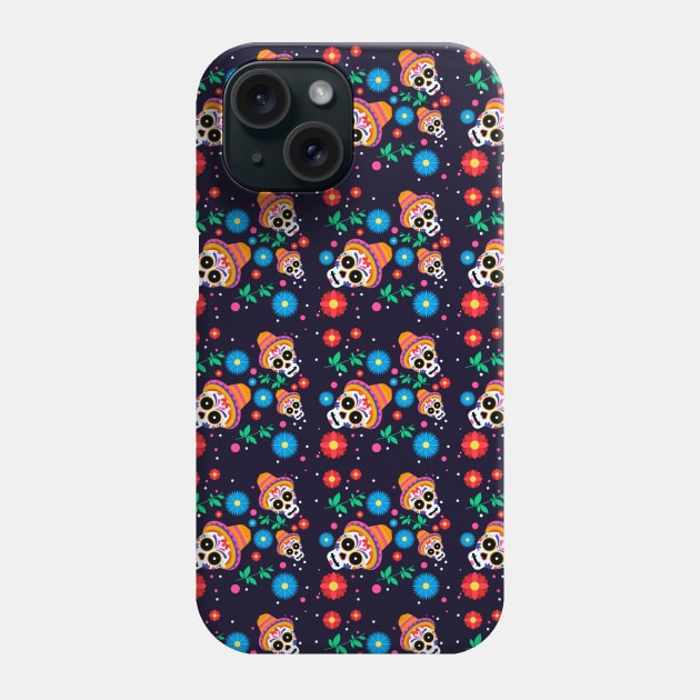 Sugar Skull Pattern Phone Case by aquariart