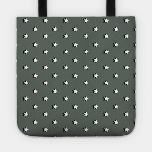 Olive Green / Khaki Retro VSCO Aesthetic stars pattern Tote