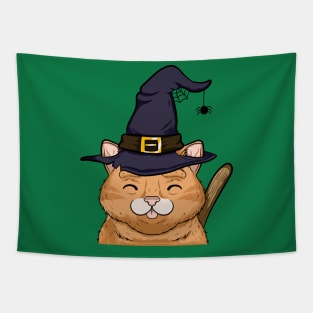 kitty cute halloween witches Tapestry