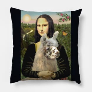 Mona Lisa and Her Llama Pillow