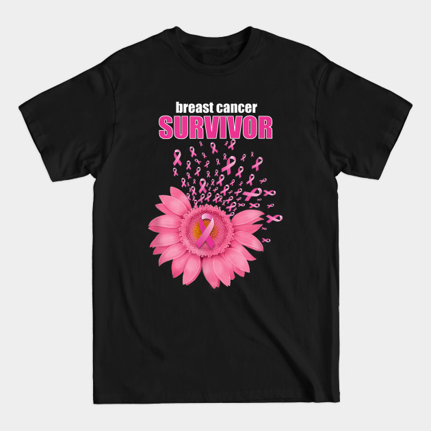 Disover Pink Ribbon Daisy Floral Breast Cancer Survivor - Breast Cancer Survivor - T-Shirt