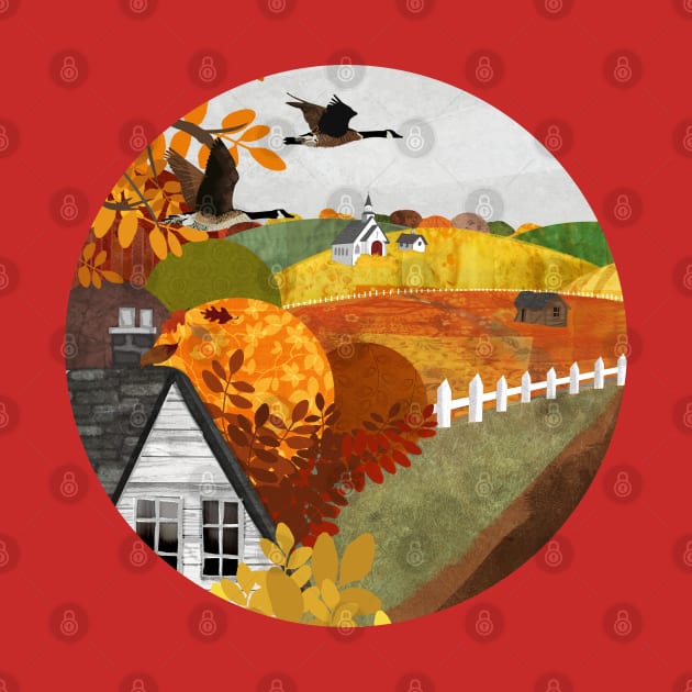 Autumn Village by KatherineBlowerDesigns