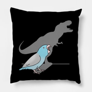 T-rex shadow - blue fallow parrotlet Pillow