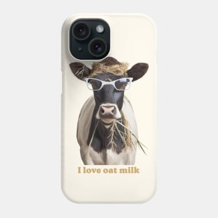 Plant Based Dairy Cow with Glasses Funny Animals for Men, Women, Kids Phone Case