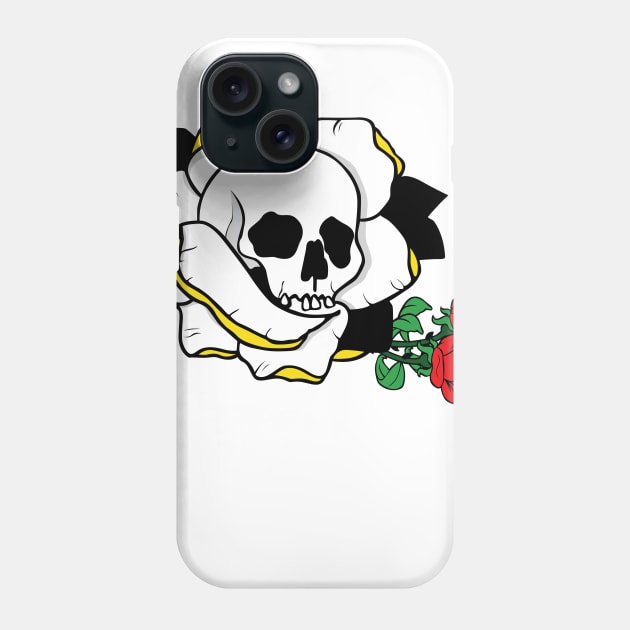 Skull and Rose Phone Case by White Name