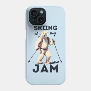 Skiing Is My Jam Polar Bear Skiing Phone Case