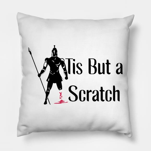 Tis But A Scratch Pillow by Quincey Abstract Designs