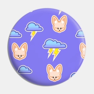Stormy fox pattern Pin