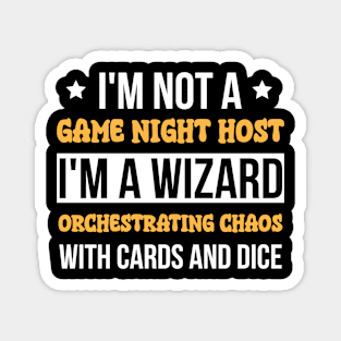 Game Night Host - Wizard Orchestrating Chaos Magnet