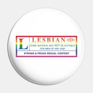 lesbian warning label Pin