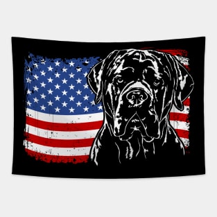 Proud Cane Corso American Flag patriotic gift dog Tapestry