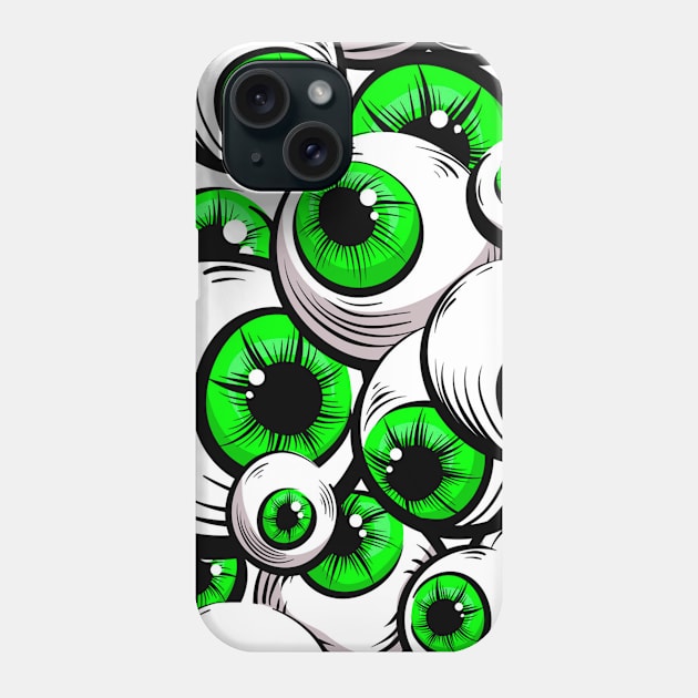 Green eyes Halloween witch Phone Case by igzine