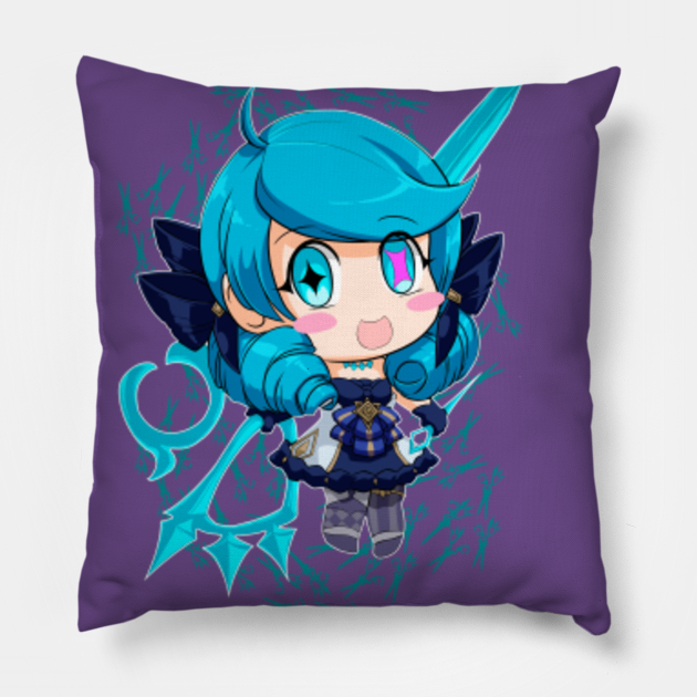 League Of Legends Gwen Genshin Impact Pillow Teepublic 