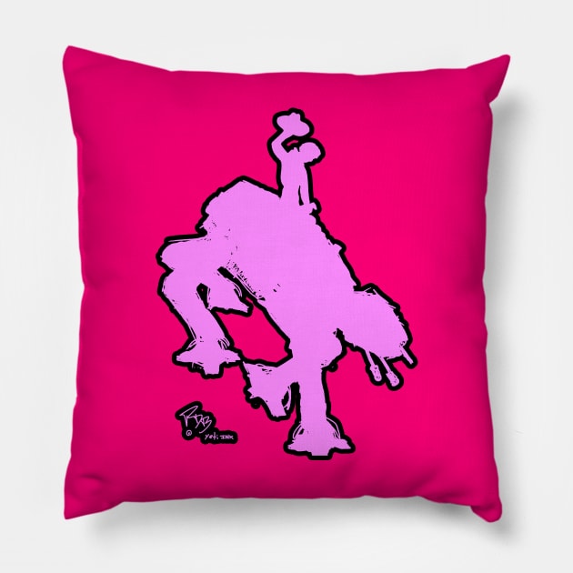 PLANET HØTH, LET 'ER BUCK (pinky) Pillow by Yeti Ink ~ Yeti307