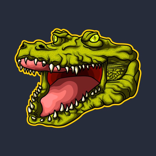 crocodile head cartoon art by Drumsartco