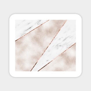 Spliced rose gold marble Magnet